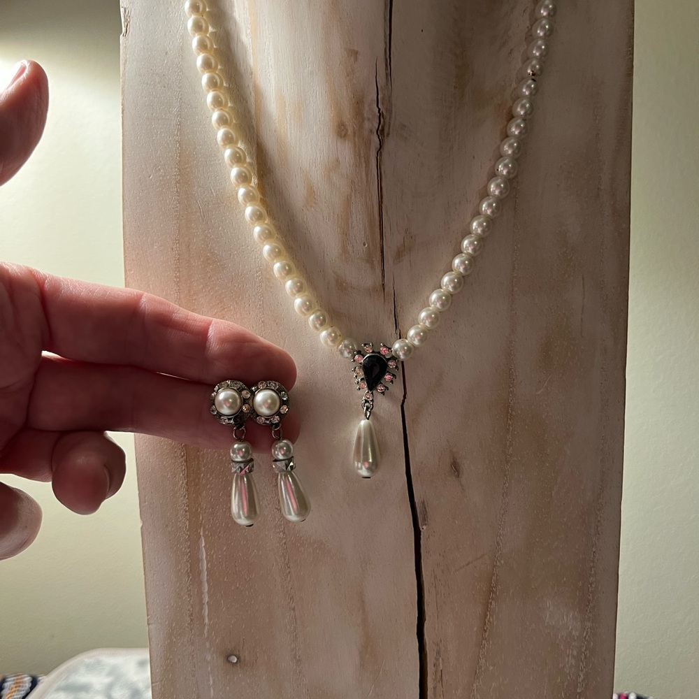 Elegant faux Pearl Necklace and Earrings. Not a set